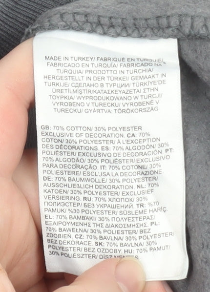 The North Face Mens Grey L Pullover Sweatshirt Crew Neck Logo