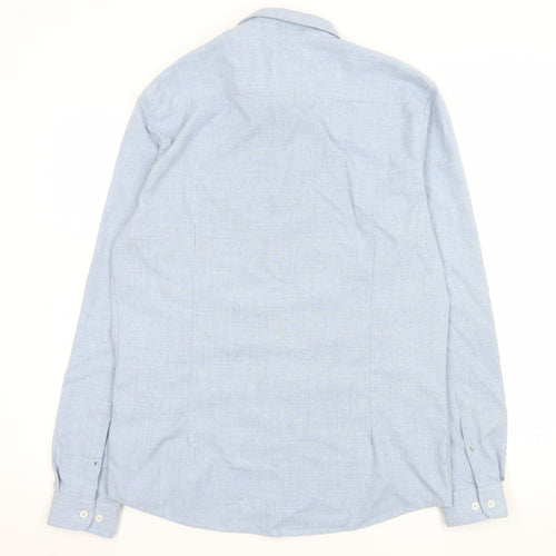River Island Men's Blue Long Sleeve Button-Up Shirt L Classic Fit