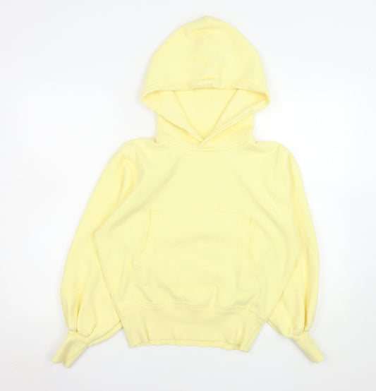 Zara Women Yellow Pullover Hoodie Size S Lightweight Casual
