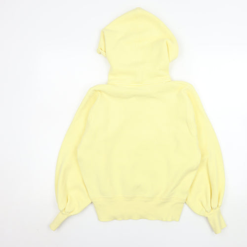 Zara Women Yellow Pullover Hoodie Size S Lightweight Casual
