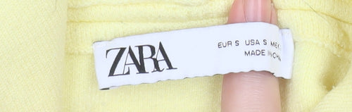 Zara Women Yellow Pullover Hoodie Size S Lightweight Casual