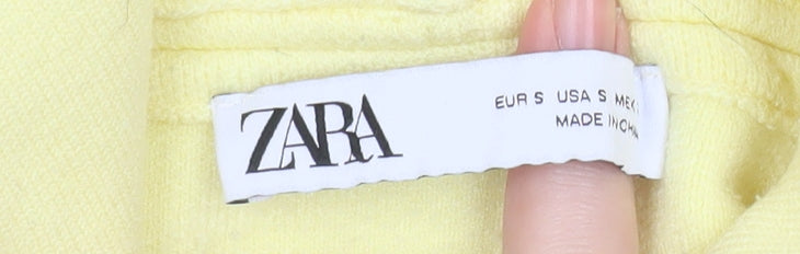 Zara Women Yellow Pullover Hoodie Size S Lightweight Casual