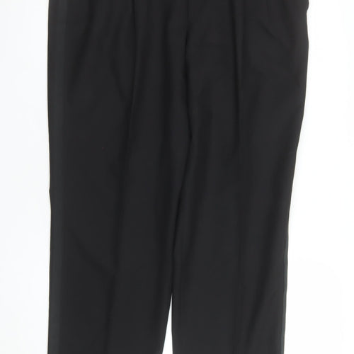 Horne Brothers Men's Black 36R Classic Wool Pleated Dress Trousers