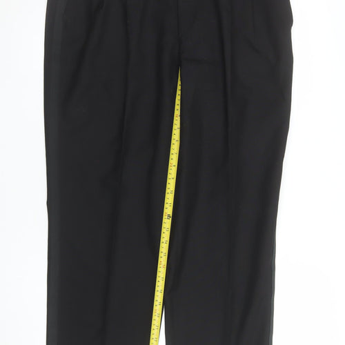 Horne Brothers Men's Black 36R Classic Wool Pleated Dress Trousers