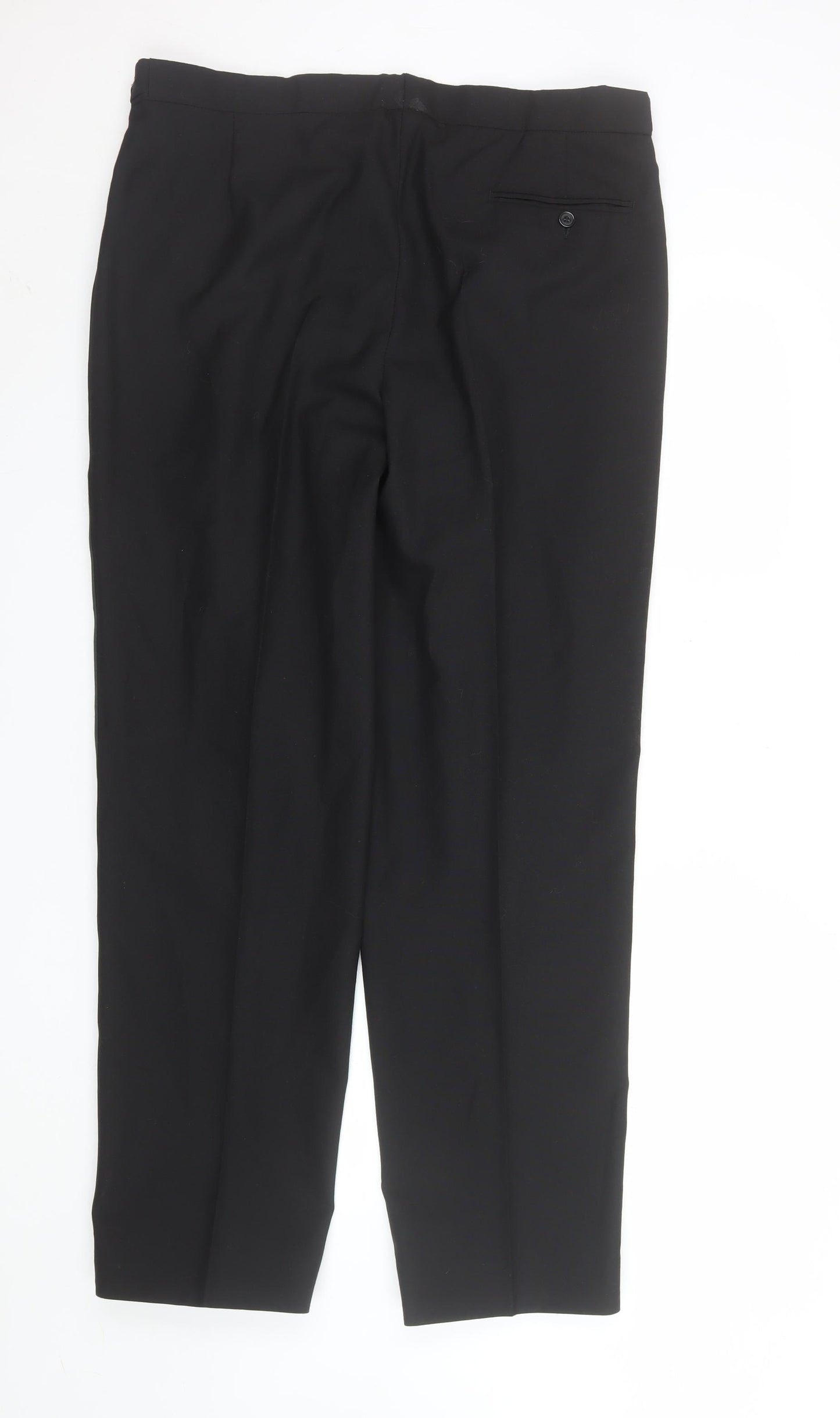 Horne Brothers Men's Black 36R Classic Wool Pleated Dress Trousers