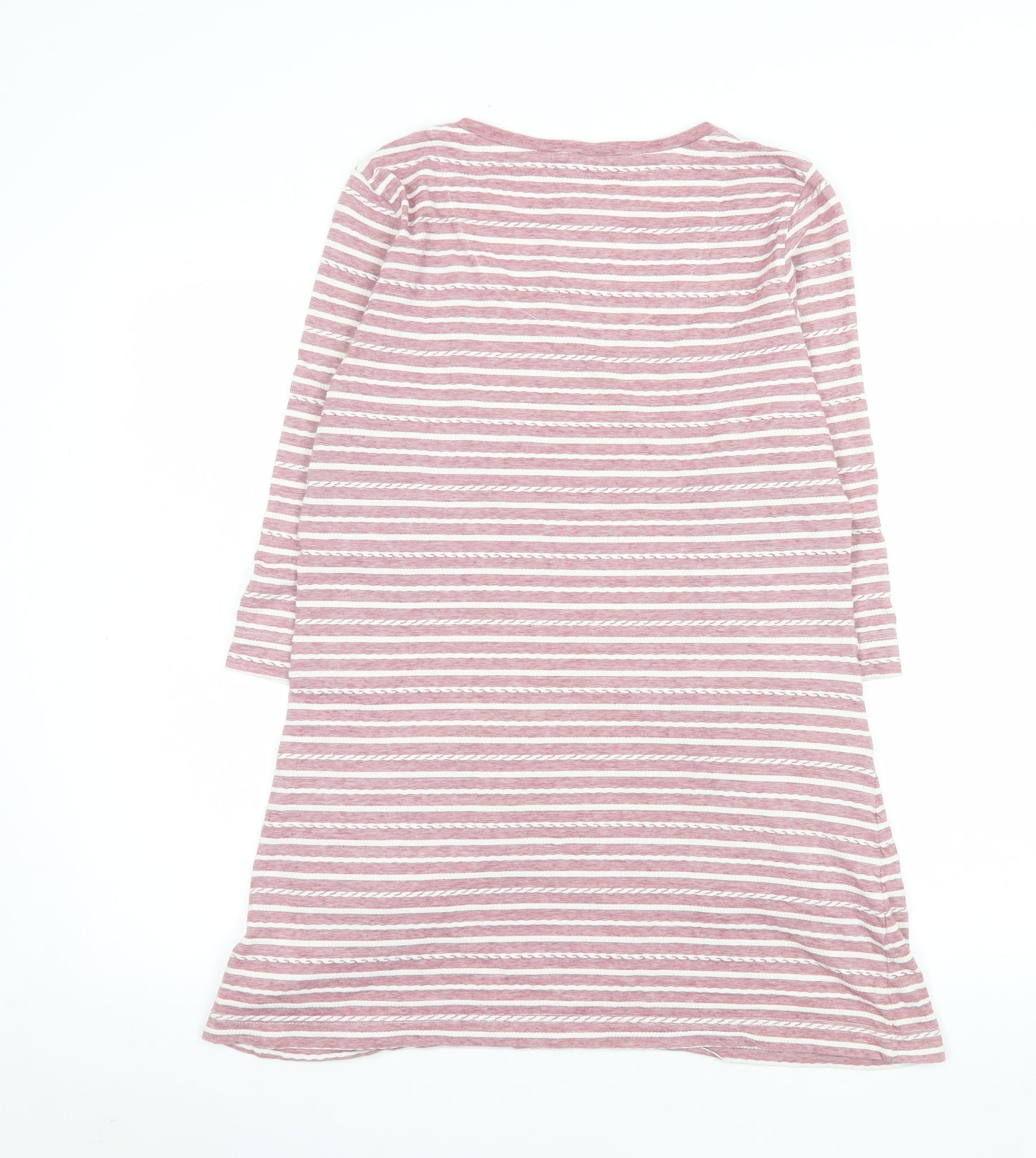Weird Fish Women Pink Striped T-Shirt Dress Size 14 Casual