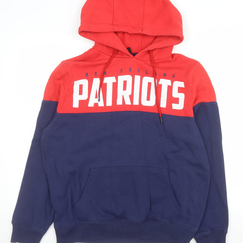 NFL Team Apparel Men’s Red Blue New England Patriots Pullover Hoodie M