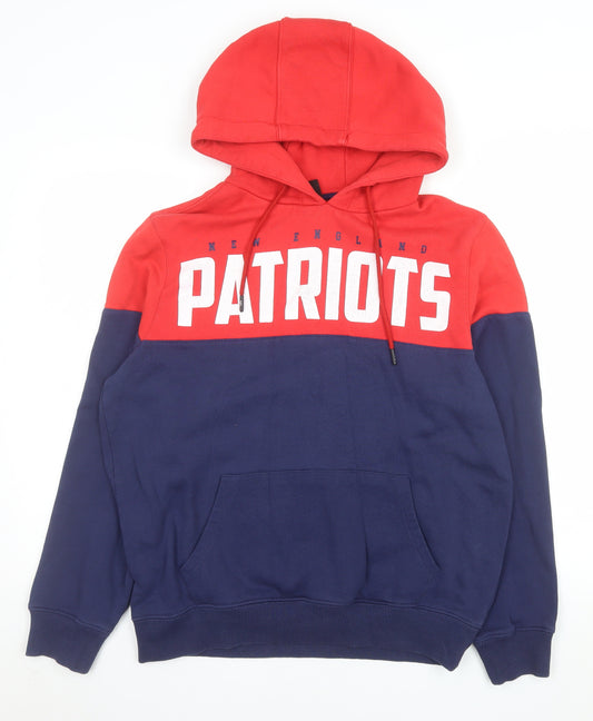 NFL Team Apparel Men’s Red Blue New England Patriots Pullover Hoodie M