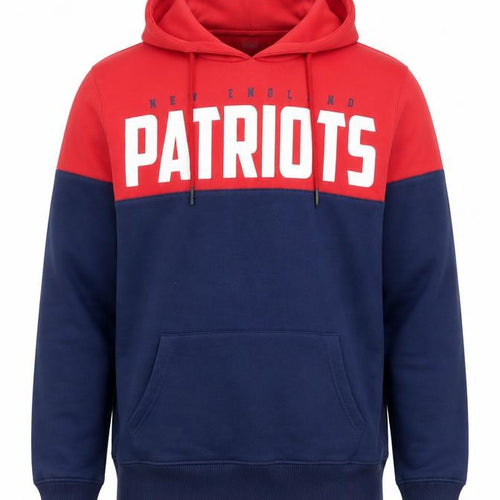 NFL Team Apparel Men’s Red Blue New England Patriots Pullover Hoodie M