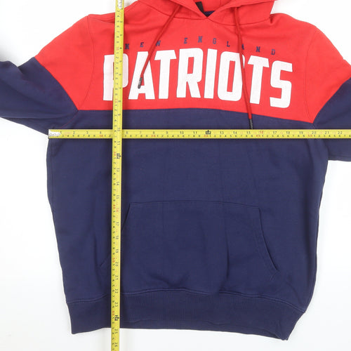 NFL Team Apparel Men’s Red Blue New England Patriots Pullover Hoodie M