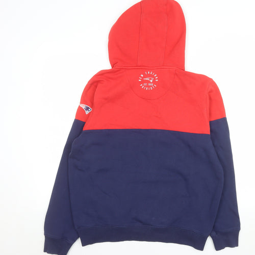 NFL Team Apparel Men’s Red Blue New England Patriots Pullover Hoodie M