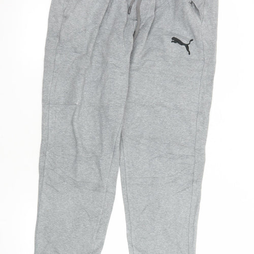 Puma Men's Grey Jogger Trousers L Regular Fit Activewear