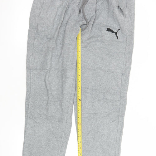 Puma Men's Grey Jogger Trousers L Regular Fit Activewear
