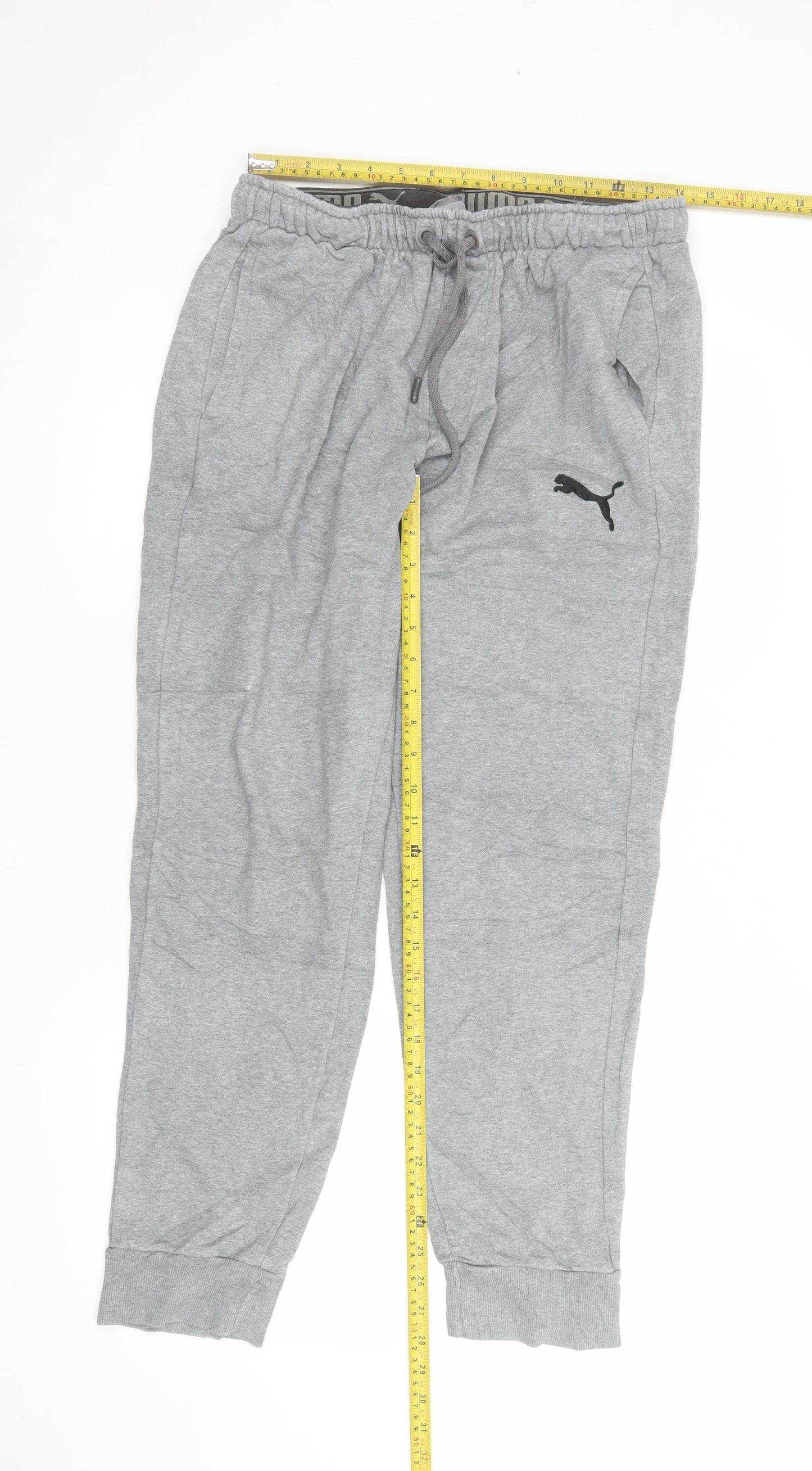 Puma Men's Grey Jogger Trousers L Regular Fit Activewear