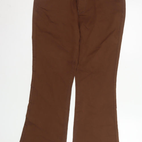Gilipur Women’s Dark Khaki Flared Trousers XL Cotton Blend