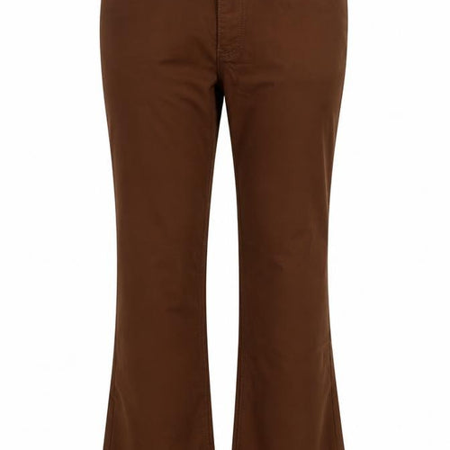 Gilipur Women’s Dark Khaki Flared Trousers XL Cotton Blend