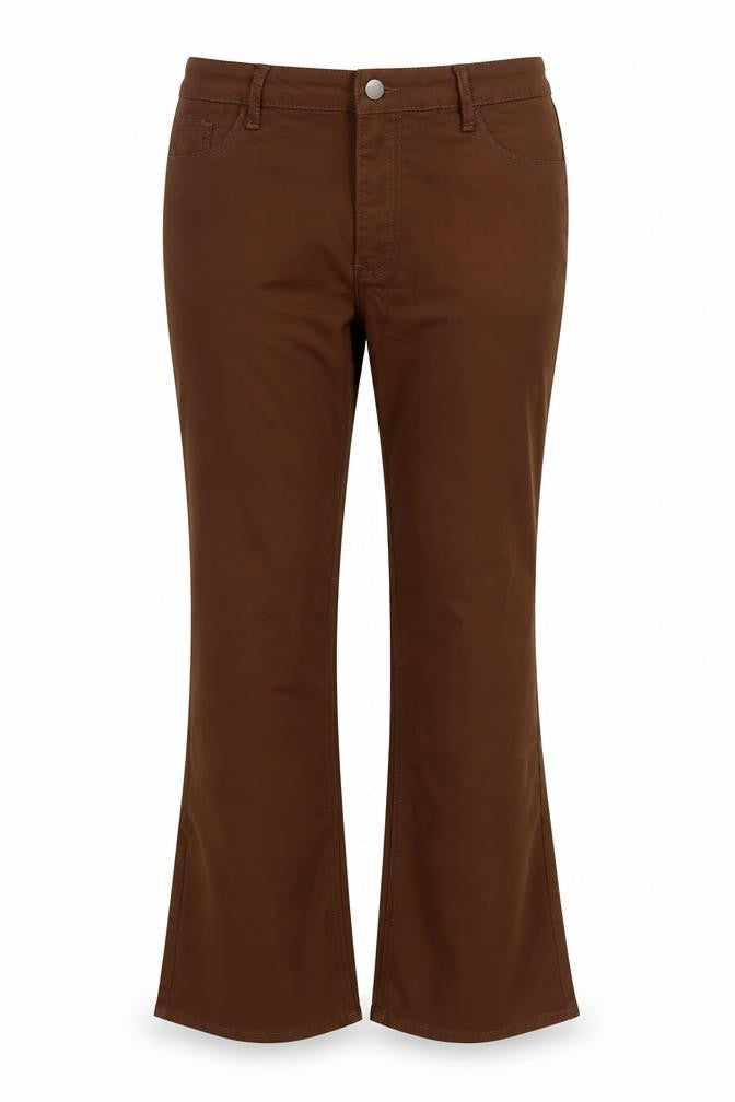 Gilipur Women’s Dark Khaki Flared Trousers XL Cotton Blend