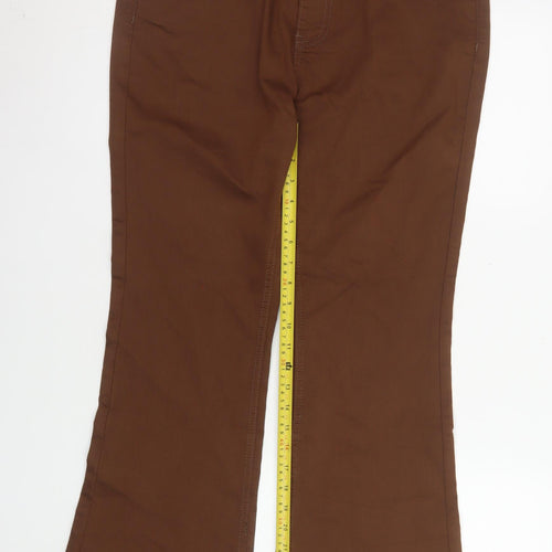 Gilipur Women’s Dark Khaki Flared Trousers XL Cotton Blend