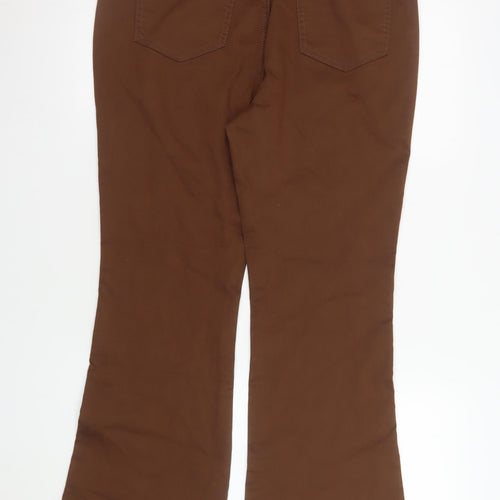 Gilipur Women’s Dark Khaki Flared Trousers XL Cotton Blend