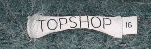 Topshop Women Green Faux Fur Trim Knit Coatigan Size 16