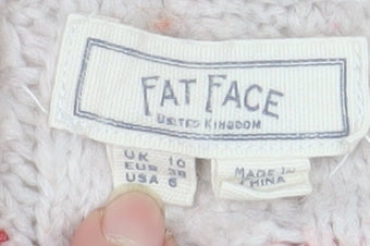 Fat Face Women's Beige Fair Isle Knit Jumper Size 10