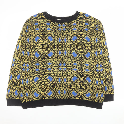 Zara Men’s Multicoloured Geometric Knit Jumper Size M