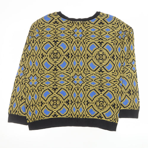 Zara Men’s Multicoloured Geometric Knit Jumper Size M