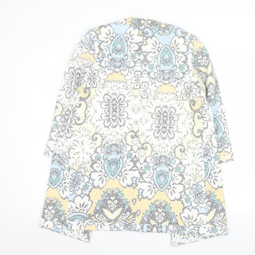 Zara Basic Womens Multicoloured Medium Long Blazer Jacket Cotton Blend