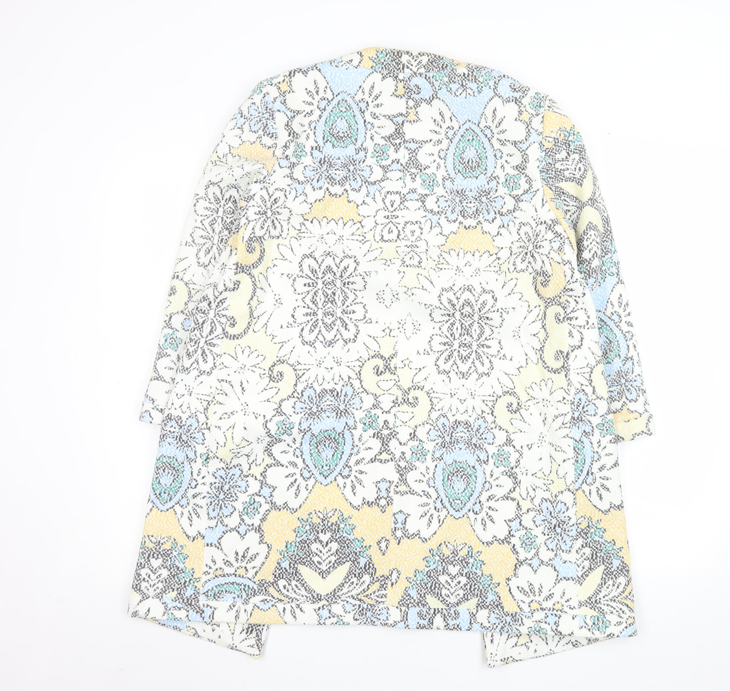 Zara Basic Womens Multicoloured Medium Long Blazer Jacket Cotton Blend