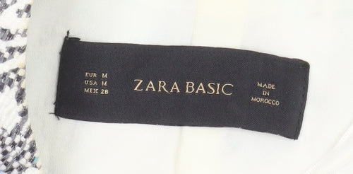 Zara Basic Womens Multicoloured Medium Long Blazer Jacket Cotton Blend