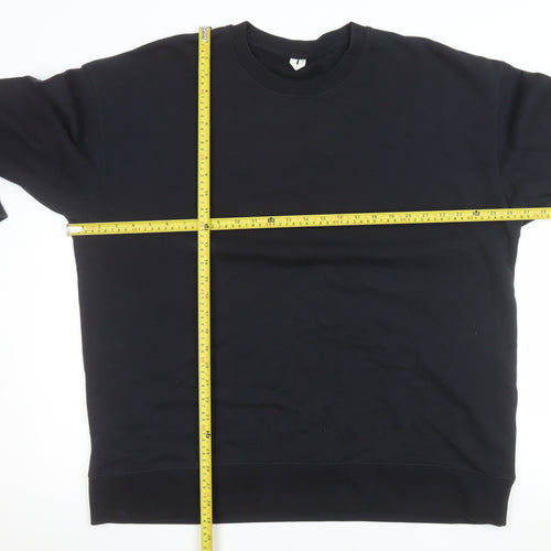 Arket Men's Black XL Pullover Crew Neck Cotton Sweatshirt