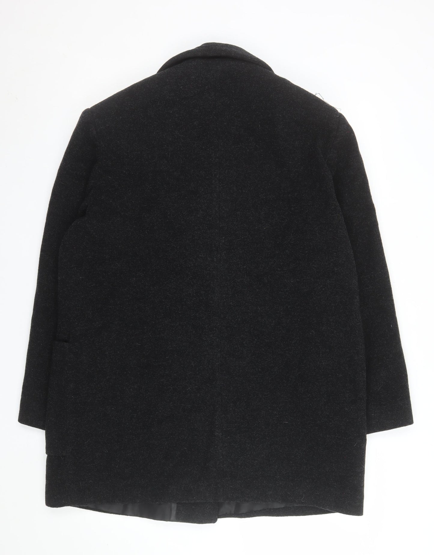 Astraka Men's Black Wool Pea Coat Size M Classic Winter Jacket