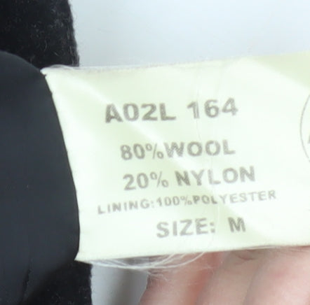 Astraka Men's Black Wool Pea Coat Size M Classic Winter Jacket