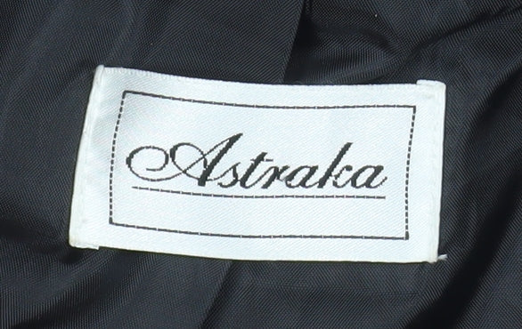 Astraka Men's Black Wool Pea Coat Size M Classic Winter Jacket