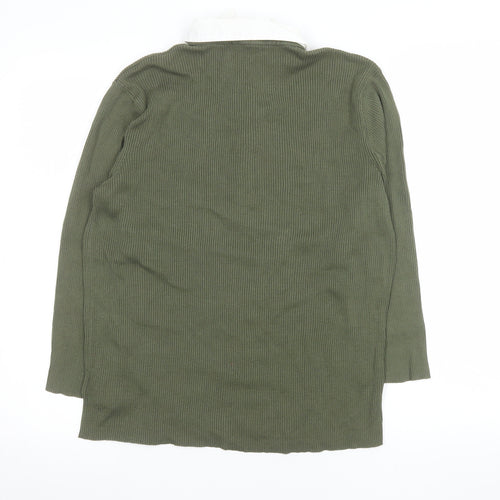 Ralph Lauren Women's Green Collared Button-Up Long Sleeve Top XL