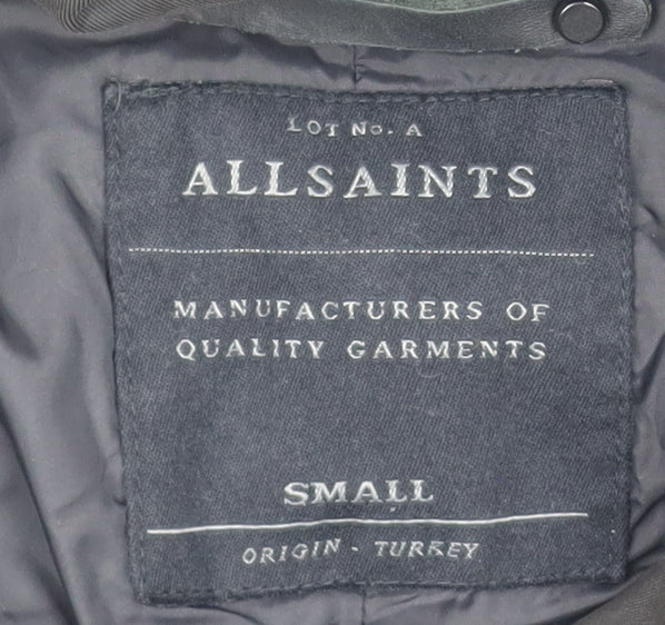 AllSaints Women's Black Chilton Parka Coat Size S Hooded Long Jacket