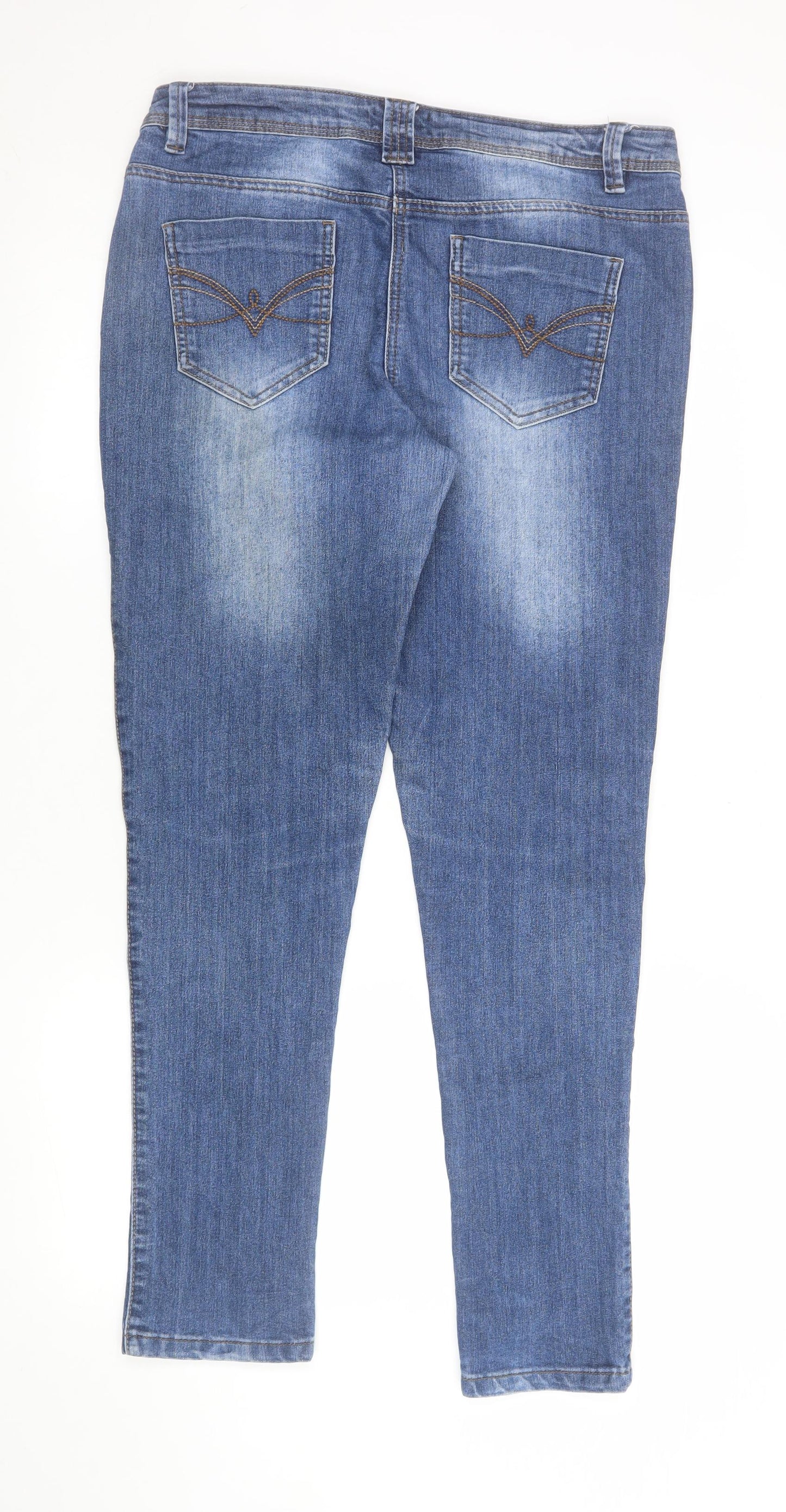M&Co Womens Blue Size 12 Skinny Stretch Denim Jeans