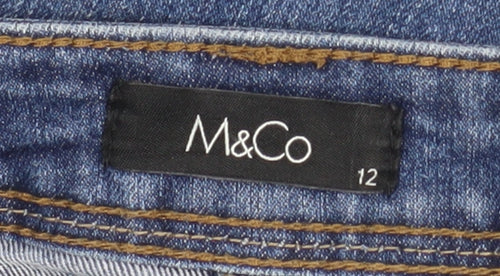 M&Co Womens Blue Size 12 Skinny Stretch Denim Jeans