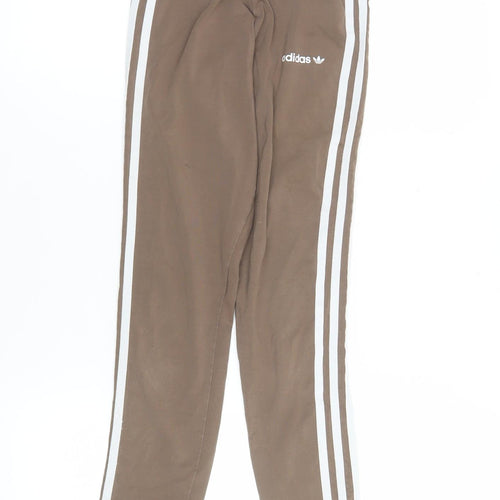 Adidas Womens Brown Skinny Leggings XS Cotton Stretch Activewear