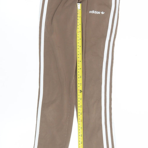 Adidas Womens Brown Skinny Leggings XS Cotton Stretch Activewear