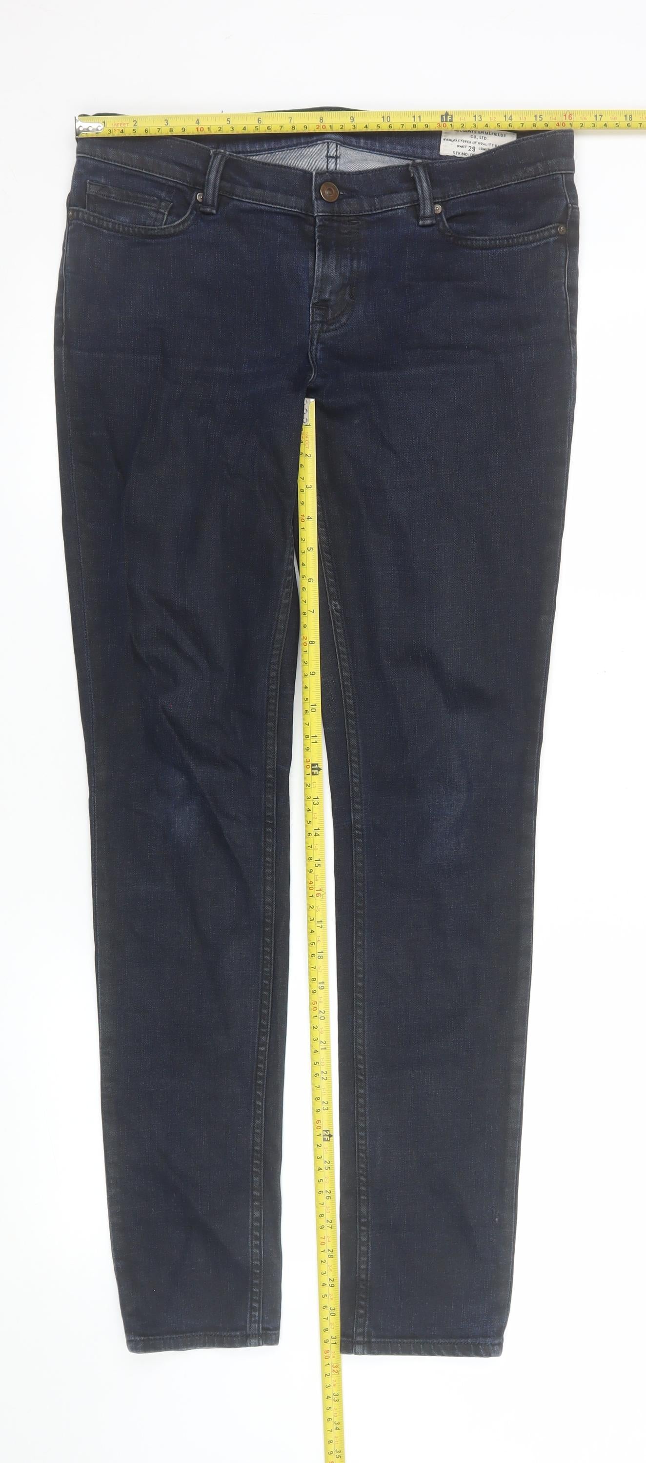 AllSaints Women Blue Skinny Jeans Size 29 x 32 Slim Fit Denim