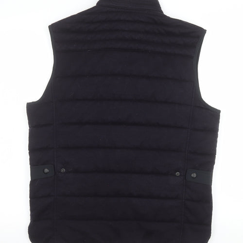 Massimo Dutti Men's Black Wool Blend Padded Waistcoat Size M