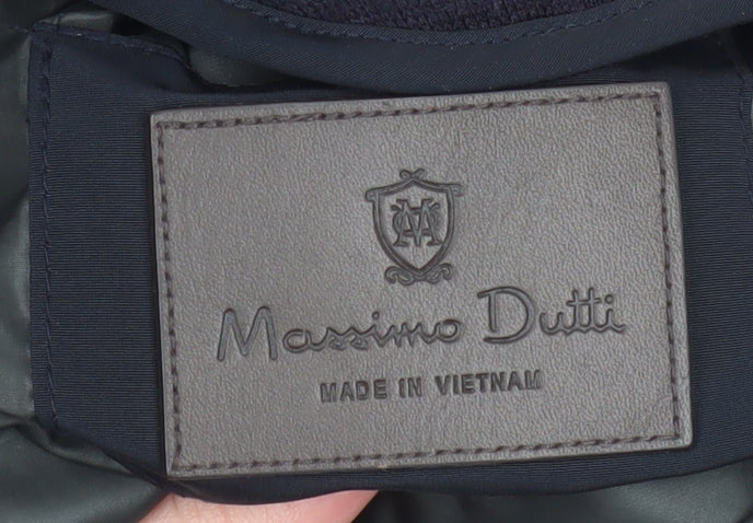 Massimo Dutti Men's Black Wool Blend Padded Waistcoat Size M