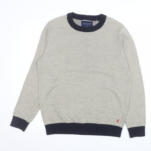 Joules Men’s Beige Cotton Crew Neck Jumper Size M Classic Knit