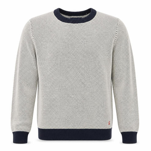 Joules Men’s Beige Cotton Crew Neck Jumper Size M Classic Knit