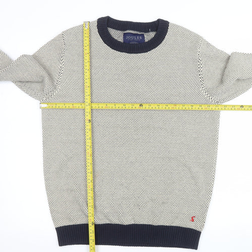 Joules Men’s Beige Cotton Crew Neck Jumper Size M Classic Knit
