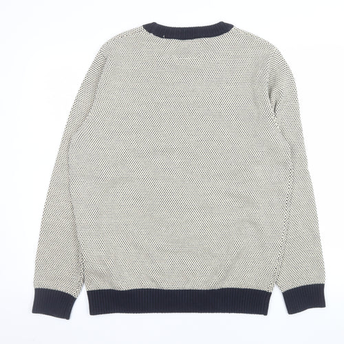 Joules Men’s Beige Cotton Crew Neck Jumper Size M Classic Knit