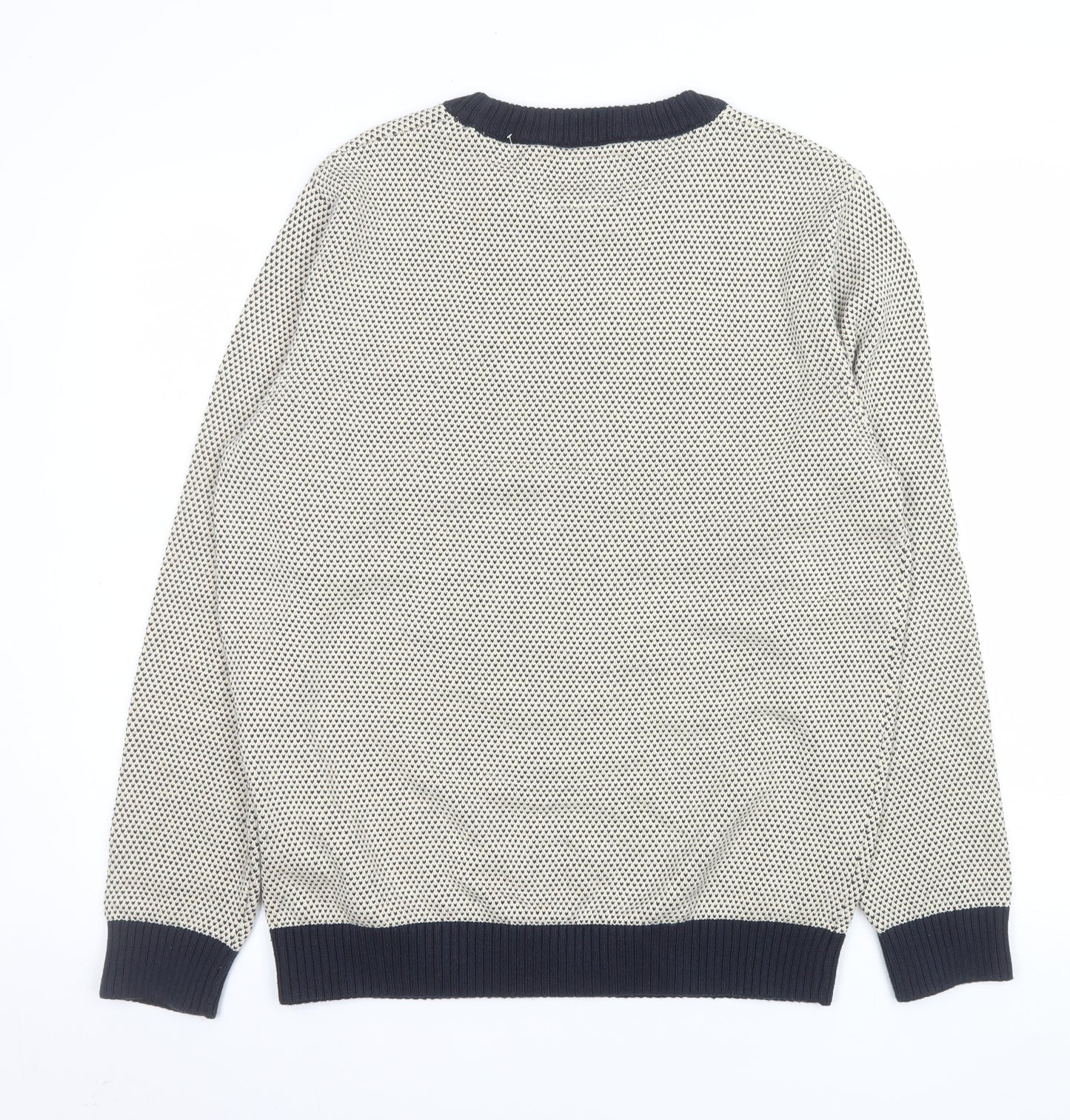 Joules Men’s Beige Cotton Crew Neck Jumper Size M Classic Knit