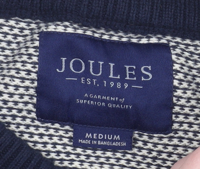 Joules Men’s Beige Cotton Crew Neck Jumper Size M Classic Knit