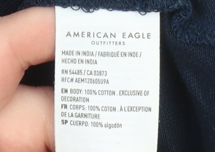 American Eagle Men’s Blue 2XL Cotton Polo Shirt Regular Fit